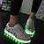 billiga Damsneakers-Unisex Sneakers LED-skor Vår / Höst / Vinter Platt klack Rundtå Komfort Babysko Ankelrem Sport Casual Snörning PU Promenad Vit / Lysande skor / Lysande skor