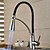 cheap Pullout Spray-Kitchen Faucet,Single Handle Chrome One Hole Spray LED/Pull Out/360 Degree Rotation/Pre Rinse, Brass Kitchen Faucet Contain with Supply Lines Adjustable Hot and Cold Water