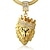Χαμηλού Κόστους ανδρικά κοσμήματα &amp; κολιέ &amp; δαχτυλίδια-1 τεμ Κρεμαστά Κολιέ For Ανδρικά Κυβικά ζιρκόνια Πάρτι Δώρο Causal 18Κ Επίχρυσο Κιτρινόχρυσο Προσομειωμένο διαμάντι Χαραγμένο Αλυσίδα franco Λιοντάρι Βασιλιάς Στέμμα Χρυσαφί