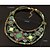 cheap Necklaces-Women&#039;s Collar Necklace Double Layered Double Ladies Geometric Bohemian European Synthetic Gemstones Resin Alloy Orange Green Necklace Jewelry For Party Daily