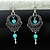 billige עגילים-Drop Earrings Dangle Earrings For Women&#039;s Unisex Turquoise Party Wedding Casual Alloy Hollow Out Silver