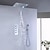 abordables Douches de plafond de luxe-Robinet de douche, ensembles de robinets de douche à led chromés 500 * 360 avec pommeau de douche en acier inoxydable et pommeau de douche à cascade / jet / pluie monté au plafond (le produit doit