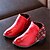 Недорогие Обувь для девочек-Черный Красный-Для девочек-Повседневный-Дерматин-На плоской подошве-Удобная обувь-Ботинки