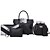 voordelige Tassensets-Dames Bloem Special Material zak Set / Rits Bag Sets Effen 5 stuks Purse Set Donker roze / Zwart / Paars