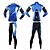baratos Conjuntos de Roupa de Homem-FJQXZ Homens Manga Longa Calça com Camisa para Ciclismo - Azul Moto Conjuntos de Roupas, A Prova de Vento, Respirável, Tapete 3D, Térmico / Quente, Secagem Rápida Com Transparência Linhas / Ondas