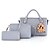 cheap Bag Sets-Women&#039;s Bags PU Bag Set 3 Pcs Purse Set for Casual All Seasons Black Gray Pink Lavender