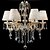 cheap Lantern Design-6-Light 70(27.5&quot;） Crystal Chandelier Glass Fabric Candle-style Electroplated Modern Contemporary 110-120V 220-240V