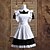 cheap Lolita Dresses-Gothic Lolita Waist Apron Dress Maid Suits Women&#039;s Girls&#039; Cotton Japanese Cosplay Costumes White Patchwork Roll Sleeves Short Sleeve Short Length