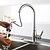 cheap Kitchen Faucets-Kitchen faucet - Single Handle One Hole Nickel Brushed Pull-out / ­Pull-down / Tall / ­High Arc Deck Mounted Contemporary Kitchen Taps / Brass