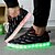 זול סניקרס לנשים-יוניסקס נעלי אתלטיקה מעל- the- הברך המגפיים בָּחוּץ אתלטי קזו&#039;אל שרוכים LED שטוח בוהן עגולה נוחות חדשני נעליים זוהרות טול שחור
