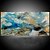 baratos Pinturas Abstratas-pintura a óleo pintada à mão abstrata mediterrânea moderna tela esticada com moldura esticada