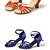 cheap Latin Shoes-Women&#039;s Latin Satin Sandals Professional Indoor Buckle Flared Heel Black Red Brown Blue Royal Blue 2&quot; - 2 3/4&quot; Non Customizable