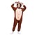 halpa Kigurumi-pyjamat-KIGURUMI Yöpuvut Anime Trikoot/Kokopuku Festivaali/loma Animal Sleepwear Halloween Kahvi Yhtenäinen Polar Fleece varten Lapset Halloween