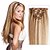 cheap Clip in Hair Extensions-Febay Clip In Human Hair Extensions Straight Human Hair Light Blonde