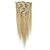 cheap Clip in Hair Extensions-Clip In Human Hair Extensions Straight Human Hair Platinum Blonde