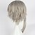 billige Halloween Wigs-Cosplay Cosplay Cosplay-parykker Herre 18 tommers Varmeresistent Fiber Sølv Anime