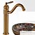 economico Classici-Lavandino rubinetto del bagno - Standard Bronzo anticato Lavabo Uno / Una manopola Un foroBath Taps