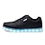 זול סניקרס לנשים-נשים נעליים עור אביב קיץ סתיו חורף נוחות נעליים זוהרות נעלי ספורט שטוח בוהן סגורה שרוכים LED עבור קזו&#039;אל לבן שחור
