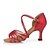 preiswerte Lateinamerikanische Schuhe-Women&#039;s Latin Shoes Faux Leather Buckle Heel Ribbon Tie Stiletto Heel Non Customizable Dance Shoes Red / Gold / Indoor