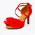 baratos Sapatos de Dança Latina-Sapatos de Dança(Vermelho) -Feminino-Personalizável-Latina Moderna Salsa