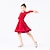 preiswerte Kindertanzkleidung-Latein-Tanz Kleid Rüschen Leistung Langarm Normal Elasthan Polyester