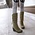 Χαμηλού Κόστους Γυναικείες Μπότες-Γυναικεία Μπότες Τακούνι Σφήνα Στρογγυλή Μύτη Φερμουάρ / Φούντα Φλις Μπότες στη Μέση της Γάμπας Ανατομικό / Μπότες Χιονιού Περπάτημα Φθινόπωρο / Χειμώνας Μαύρο / Πράσινο / Κόκκινο / EU40