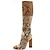 baratos Botas de mulher-Mulheres Sapatos Couro Primavera / Outono / Inverno Salto Robusto 30.48-35.56 cm / Botas Cano Alto # 1 / # 2 / # 3
