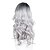 cheap Synthetic Lace Wigs-Synthetic Wig Loose Wave Loose Wave L Part Wig Black / Grey Synthetic Hair White