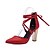 preiswerte Absatzschuhe für Damen-Damen Schuhe Kunstleder Frühling Sommer Herbst Sandalen Blockabsatz Spitze Zehe Schnürsenkel für Normal Kleid Weiß Schwarz Beige Rot