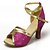 preiswerte Lateinamerikanische Schuhe-Damen Tanzschuhe Paillette / Satin Schuhe für den lateinamerikanischen Tanz / Ballsaal Schnalle Sandalen Keilabsatz Keine Maßfertigung möglich Blau / Gold / Fuchsia / Leder / Innen / Leder