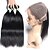 olcso Természetes színű copfok-3 csomópont bezárásával Brazil haj Egyenes 10A Szűz haj Hair Vetülék, zárral Emberi haj sző Puha Human Hair Extensions