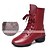 baratos Botas de dança-Mulheres Sapatos de Dança Moderna Botas Meia Solas Salto Baixo Couro Cadarço Preto / Vermelho / Botas de Dança