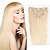 cheap Clip in Hair Extensions-Febay Clip In Human Hair Extensions Straight Human Hair Light Blonde