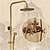 Недорогие Смесители для душа-Душевая система Устанавливать - Дождевая лейка Античный Старая латунь На стену Керамический клапан Bath Shower Mixer Taps / Латунь / Две ручки двумя отверстиями