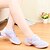 abordables Zapatillas de baile-Mujer Zapatos de Jazz Zapatillas de Baile Zapatos de Baile Moderno Salón Plano Zapatilla Tacón Plano Blanco Fucsia Rosa Cordones