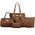 preiswerte Taschensets-Damen Taschen Spezielle Werkstoff Bag Set / Reisverschluss Niete für Formal / Draussen / Büro &amp; Karriere Weiß / Schwarz / Blau / Gold / Kaffee / Beutel Sets
