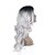 cheap Synthetic Lace Wigs-Synthetic Wig Loose Wave Loose Wave L Part Wig Black / Grey Synthetic Hair White
