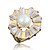 abordables Anillo-Mujer Perla artificial Anillo - Chapado en Oro, Chapado en oro 18K Dorado, Blanco
