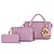cheap Bag Sets-Women&#039;s Bags PU Bag Set 3 Pcs Purse Set for Casual All Seasons Black Gray Pink Lavender