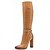 baratos Botas de mulher-Mulheres Sapatos Couro Primavera / Outono / Inverno Salto Robusto 30.48-35.56 cm / Botas Cano Alto # 1 / # 2 / # 3