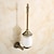 voordelige Toiletborstelhouders-Toilet Brush with Holder,Antique Brass Ceramics Wall Mounted Rubber Painted Toilet Bowl Brush and Holder for Bathroom