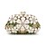 cheap Clutches &amp; Evening Bags-Women&#039;s Crystal / Rhinestone / Flower Metal Evening Bag Rhinestone Crystal Evening Bags Floral Print Light gray / Mustard / Beige