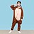 halpa Kigurumi-pyjamat-KIGURUMI Yöpuvut Anime Trikoot/Kokopuku Festivaali/loma Animal Sleepwear Halloween Kahvi Yhtenäinen Polar Fleece varten Lapset Halloween