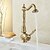 お買い得  浴室・洗面台用水栓金具-バスルームのシンクの蛇口 - Standard / 組み合わせ式 アンティーク真鍮 センターセット シングルハンドルつの穴Bath Taps