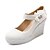 cheap Women&#039;s Heels-Women&#039;s Heels Wedge Heel Square Toe Buckle Patent Leather / Microfiber Comfort / Novelty Walking Shoes Spring / Summer Black / White / Pink / Wedding / Party &amp; Evening / Dress / 3-4 / Party &amp; Evening