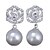 abordables Boucle d&#039;Oreille-Boucles d&#039;oreille Clou Femme Zircon Perle Zircon Zirconium Luxe Bagues Tendance Bijoux Argent pour Soirée Décontracté