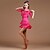 baratos Roupa de Dança Latina-Dança Latina Vestidos Mulheres Espetáculo Elastano / Fibra de Leite Renda / Mocassim / Recortes Meia Manga Alto Vestido
