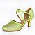 cheap Ballroom Shoes &amp; Modern Dance Shoes-Women&#039;s Latin Shoes Sparkling Glitter / Leather / Satin Heel Sparkling Glitter / Buckle Customized Heel Customizable Dance Shoes Green / Indoor / Performance / Practice