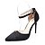 cheap Women&#039;s Heels-Women&#039;s PU(Polyurethane) Spring Comfort Heels Walking Shoes Stiletto Heel Pointed Toe Buckle Gold / Black / Silver / 3-4