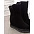 preiswerte Damenstiefel-Damen Schuhe Vlies Winter Herbst Modische Stiefel Stiefel Flacher Absatz Runde Zehe für Normal Schwarz Grau